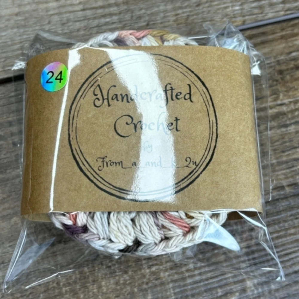 Handcrafted Crochet Face Round‎ Makeup Remover Scrubbies Set Cotton Yarn